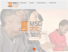 Tablet Screenshot of msccollege.co.za